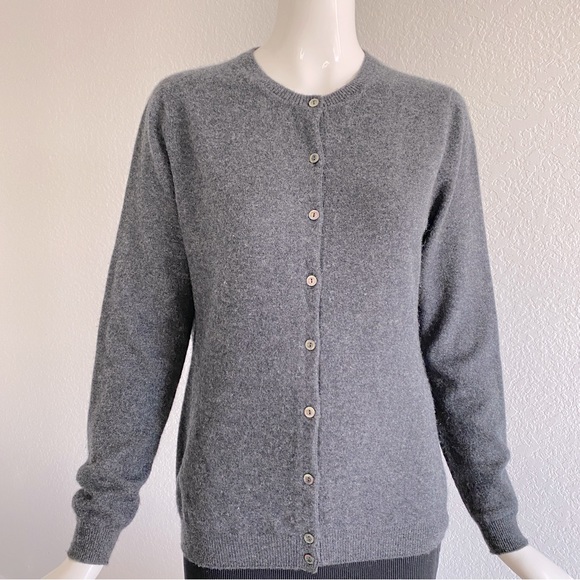 Gobi Cashmere Crew Neck Cardigan - Picture 2 of 14